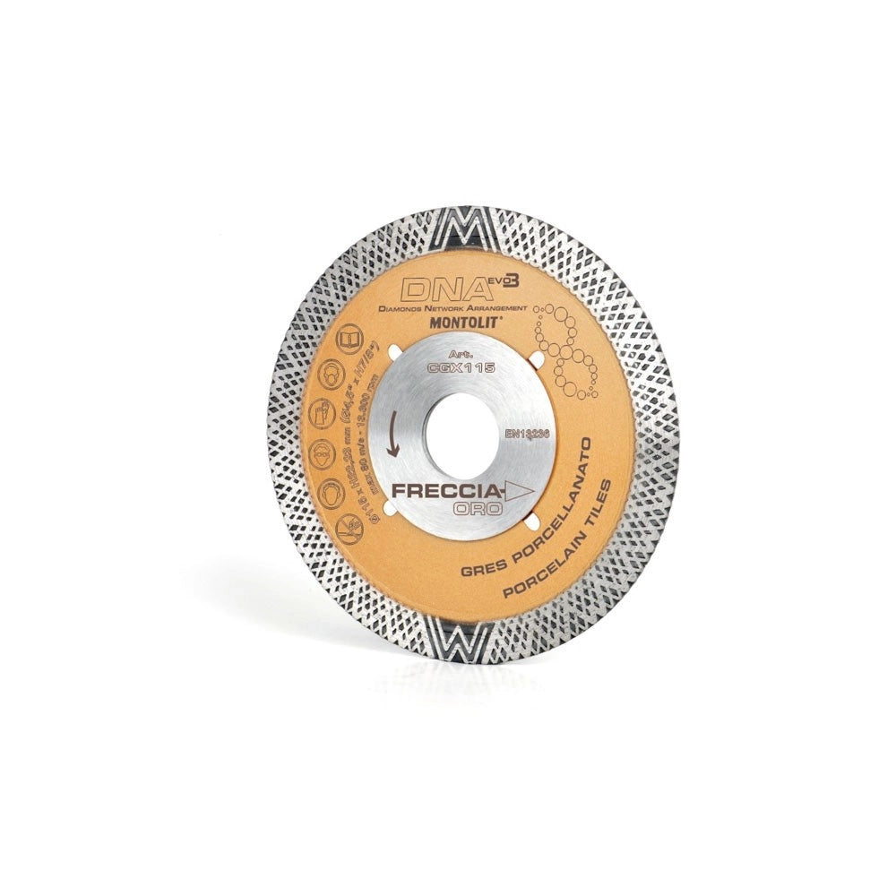 Trade Shop - Disco Diamantato Montolit Dna Evo3 Cgx115 Mm.115 Corona Continua Freccia Oro 802 -
