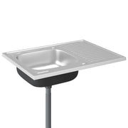 Set lavello e scolapiatti da cucina argento 80 x 60 cm acciaio inox 02_0002428