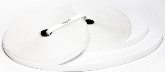 Nastro Velcro per cucito 10m - striscia di adesivo con chiodo - fissaggio forte - 20mm largo - bianco - accessori per cucito
