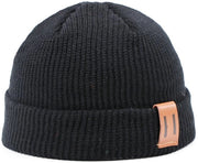Muffa per bambini, cappello caldo e neutrale per signore e signori, cappello in lana con elasticità morbida, misura del capo 55-60 cm, Nero