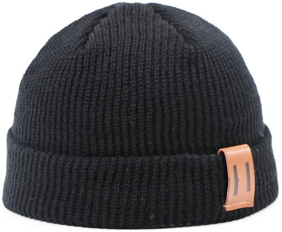 Muffa per bambini, cappello caldo e neutrale per signore e signori, cappello in lana con elasticità morbida, misura del capo 55-60 cm, Nero