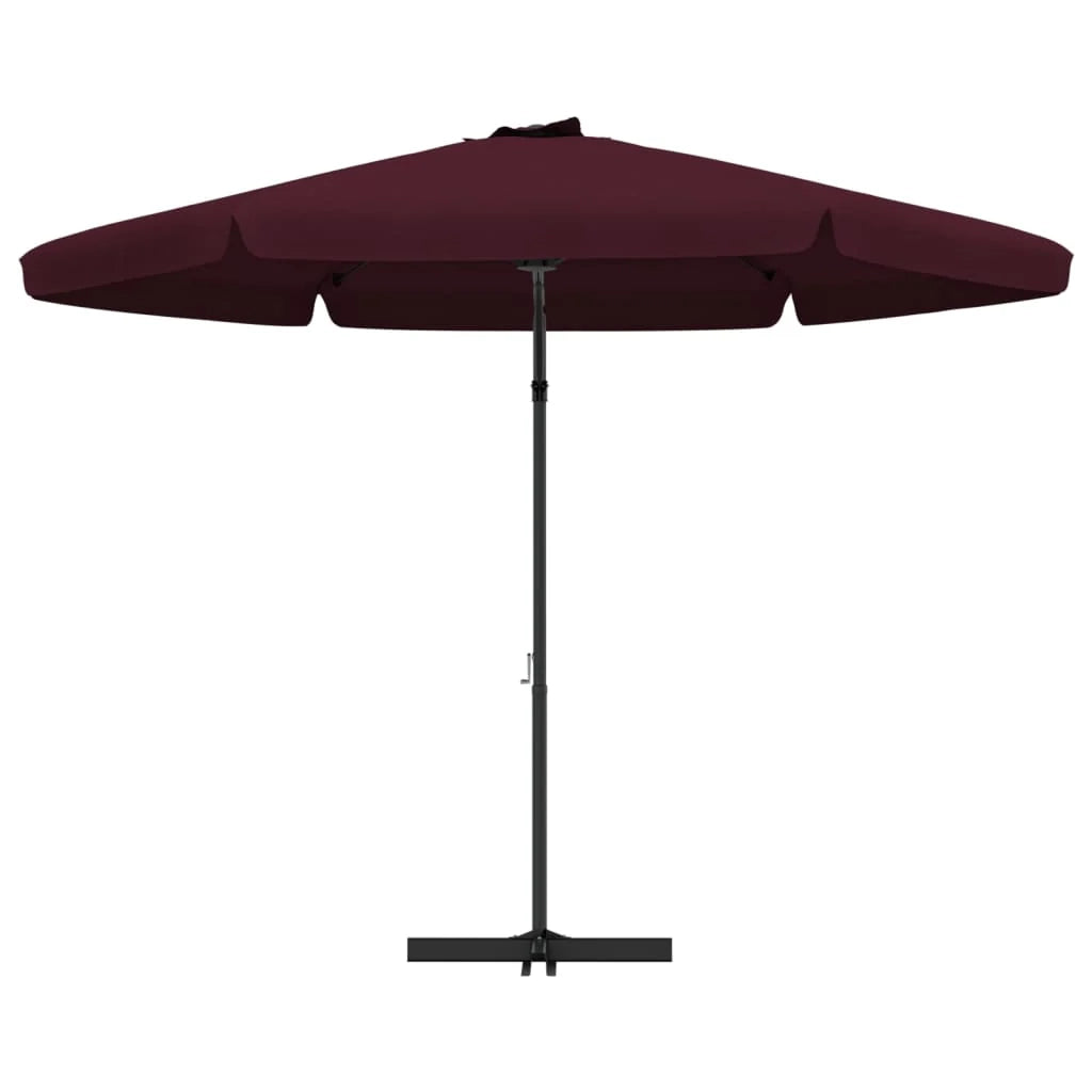 Ombrellone da esterno con palo in acciaio da 300 cm rosso bordeaux 02_0008192