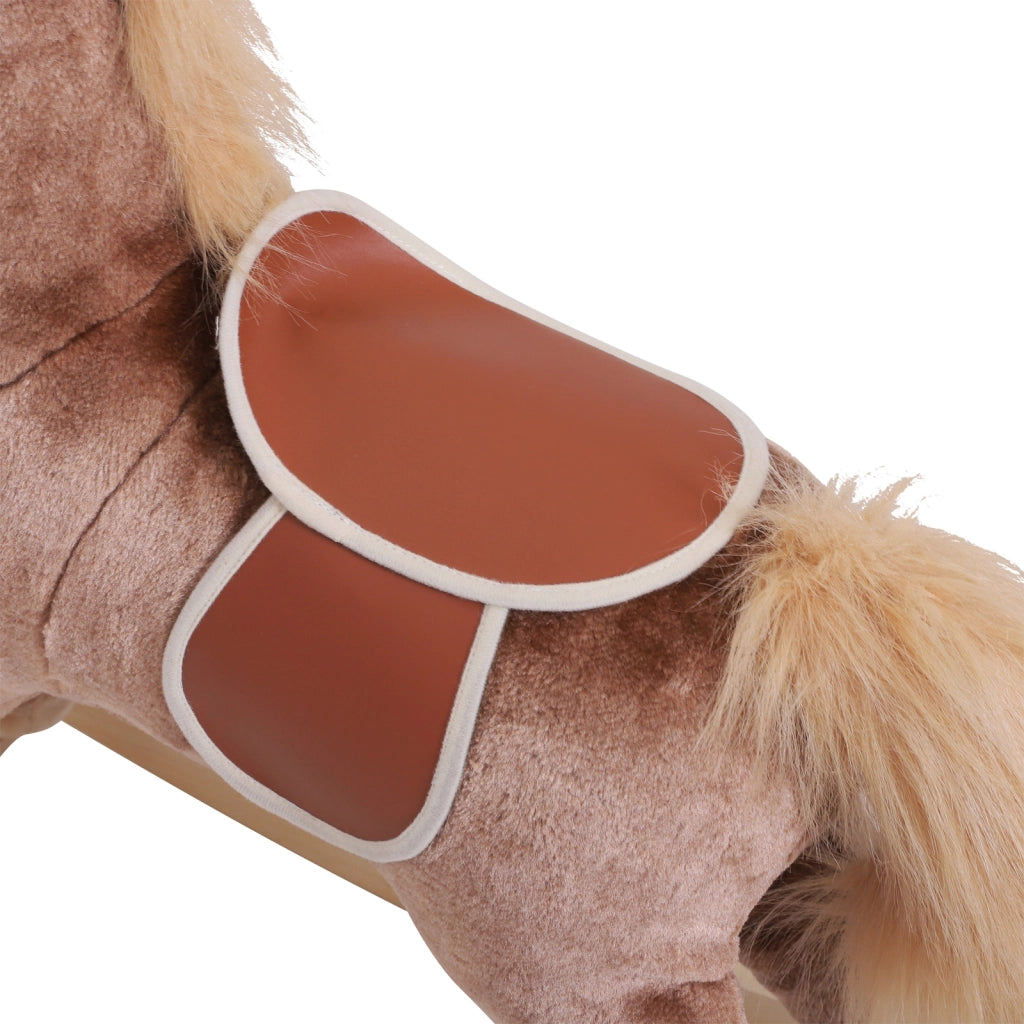 Cavallo a Dondolo Legno ¨C zephmum ¨C 40 Kg Bianco Bruno per Bambini 36+ Mesi