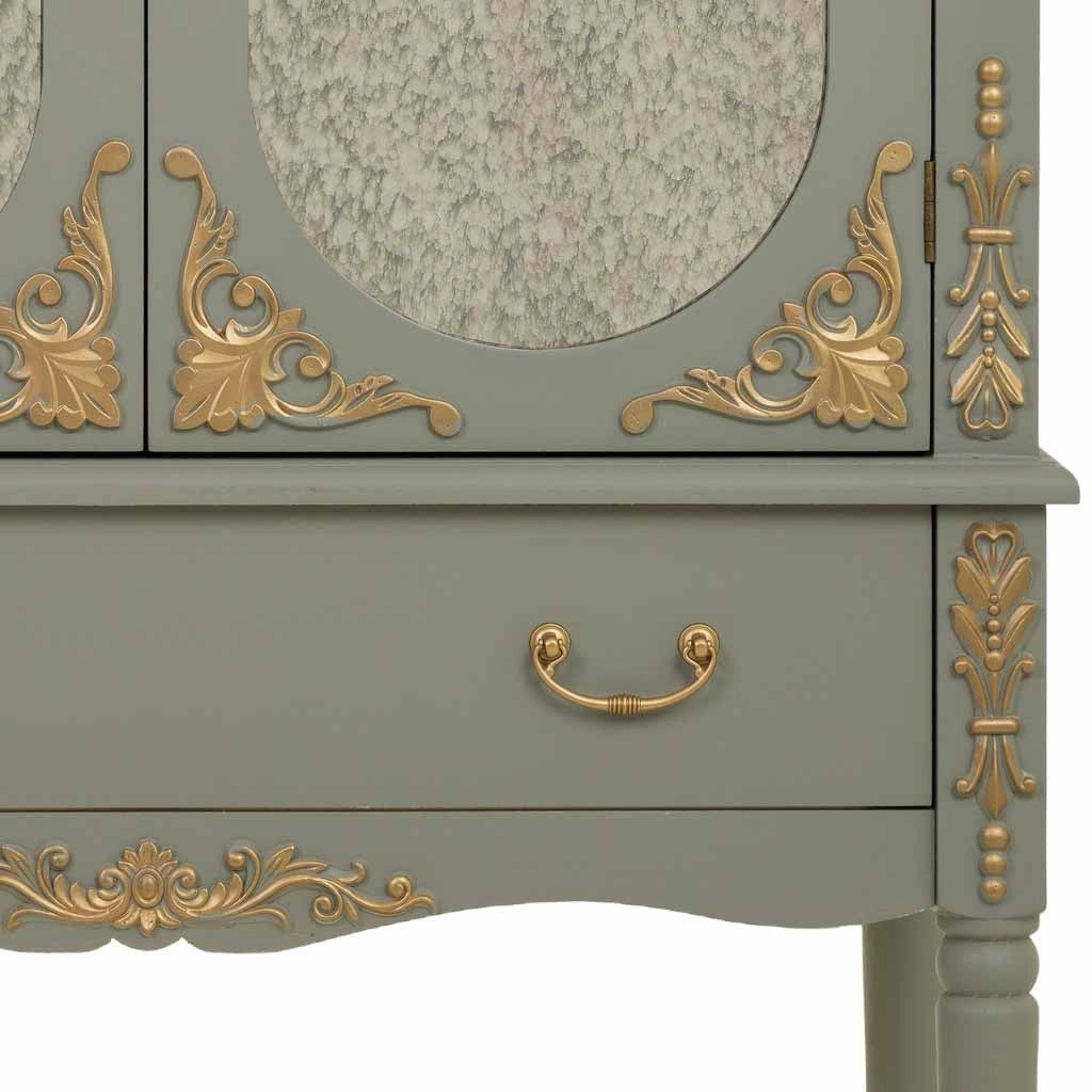 Armadio in legno Verde con 1 cassetto e 2 ante, 80x42x140h cm