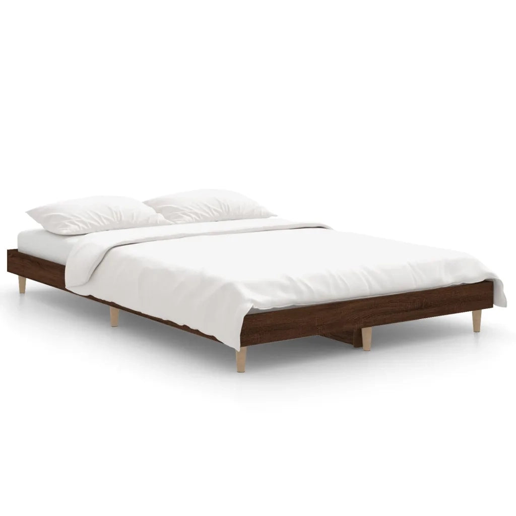 Letto matrimoniale | Letto per adulti | Giroletto senza Materasso Rovere Marrone 120x190 cm Truciolato
