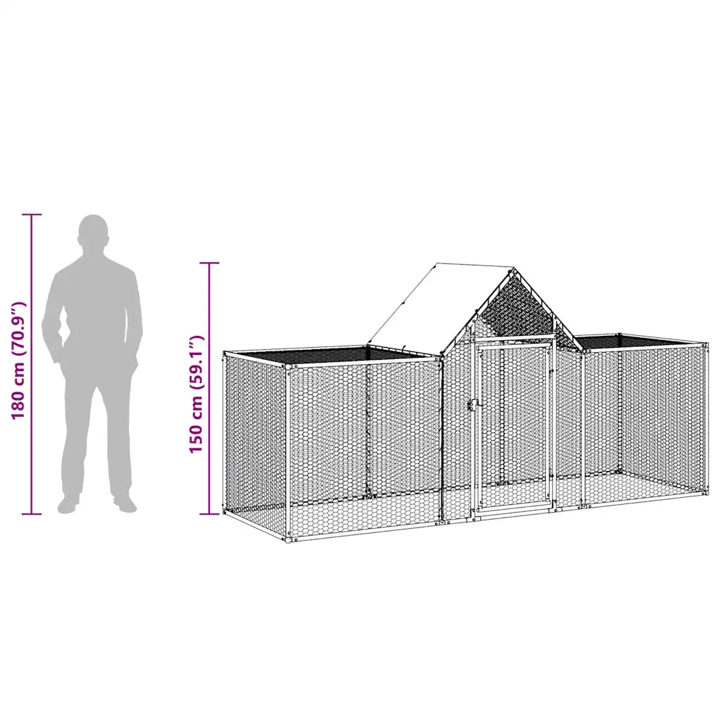 Pollaio 3x1x1,5 m in Acciaio Zincato CFW3230389