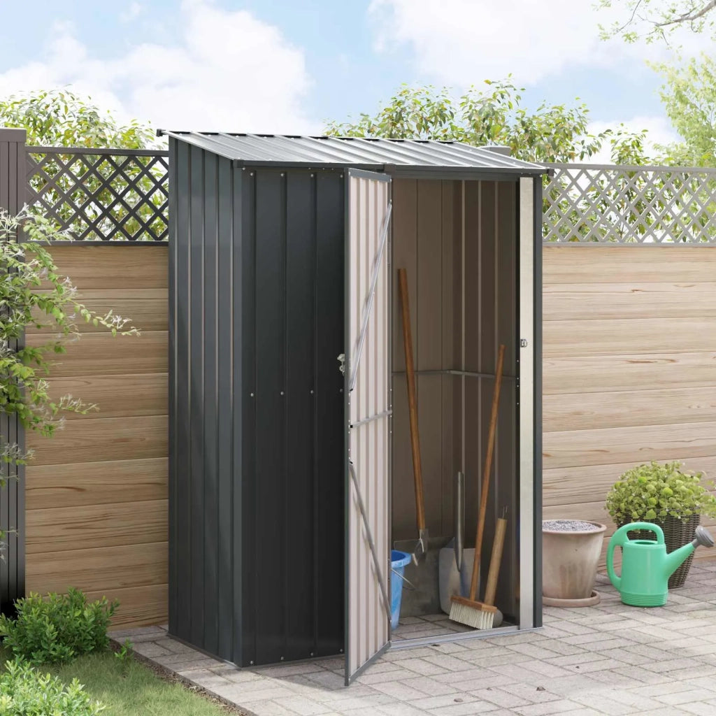 Casette da giardino Antracite 140,5 x 74 x 200 cm Metallo