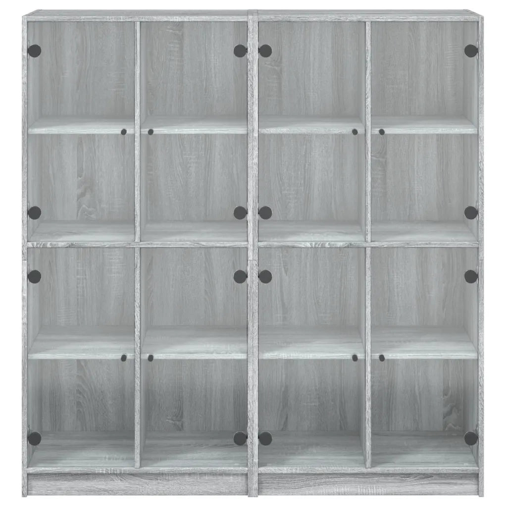 Libreria Ante-Scaffale per Libri-Mobile di Stoccaggio Grigio Sonoma 136x37x142 cm in Legno Multistrato 739394
