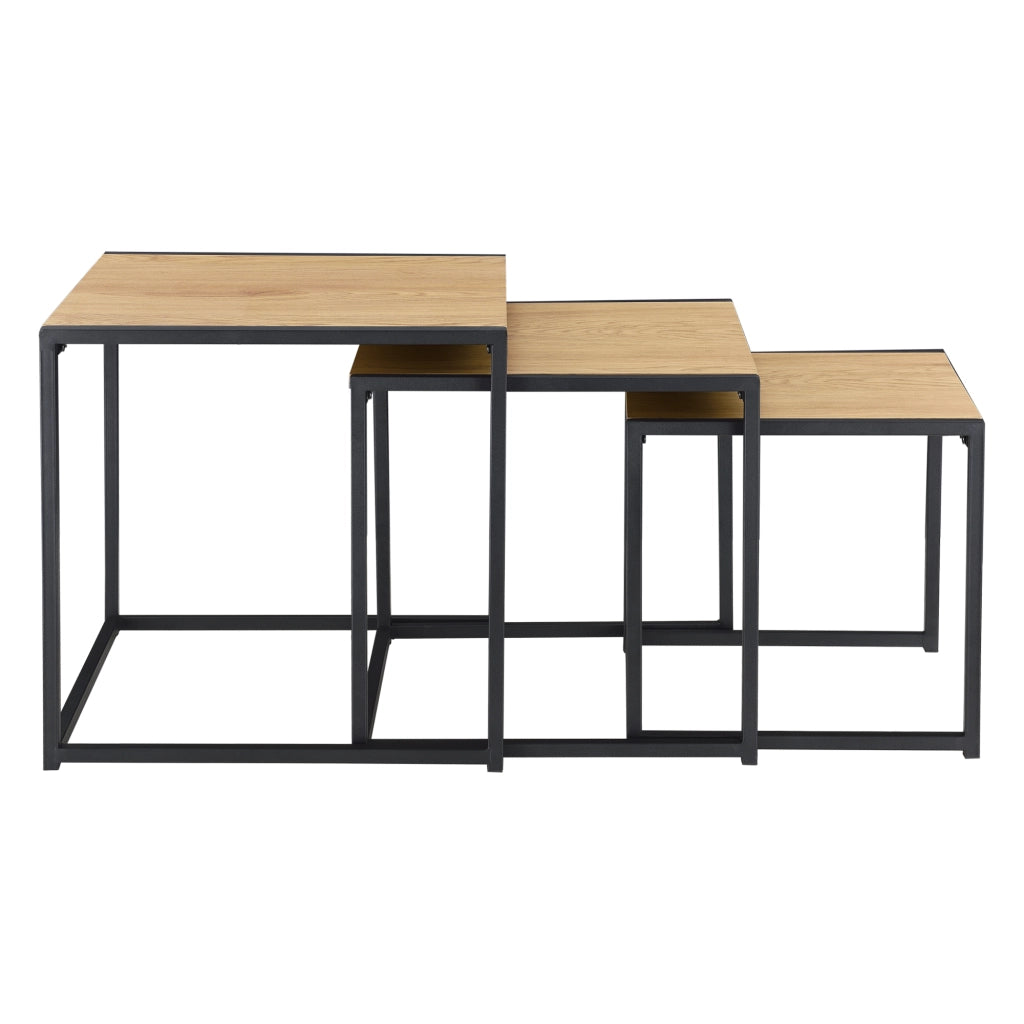 Set da 3 Tavolini Bassi da Salotto/Sale di Attesa/Camera da Letto - Tavolini Sovrapponibili a Forma di Cubo in
