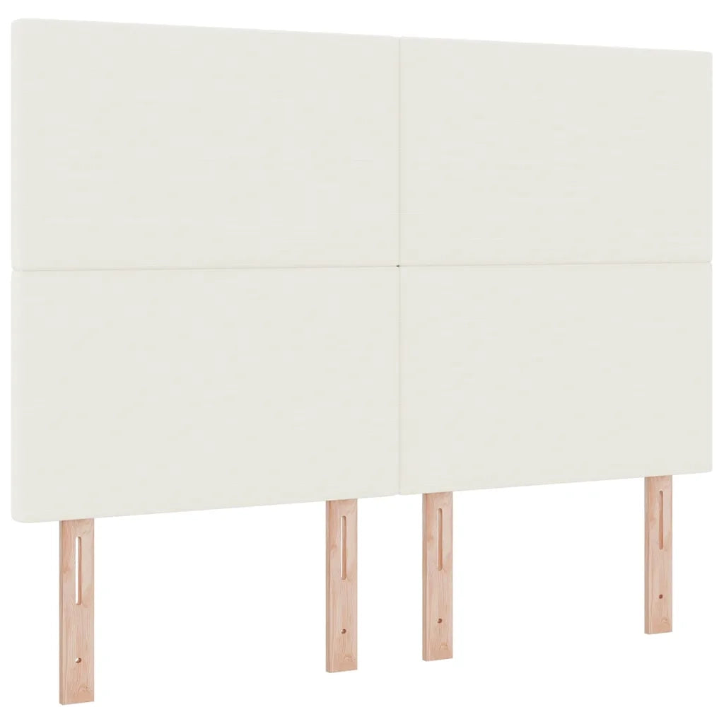 Letto a molle Crema e Bianco 160 x 200 cm Tessuto in Cords 3337565