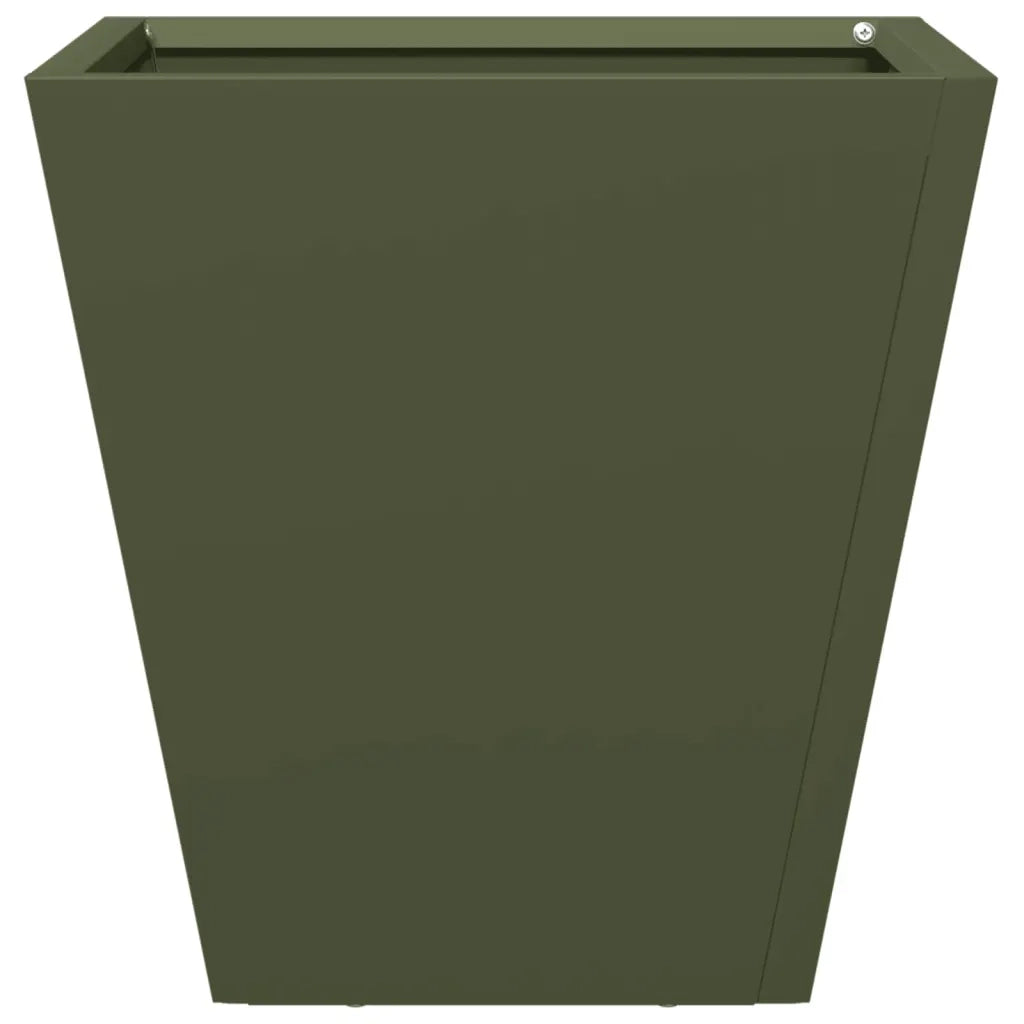 Fioriere da Giardino 2 pz Verde Oliva 30x30x30 cm in Acciaio 851045