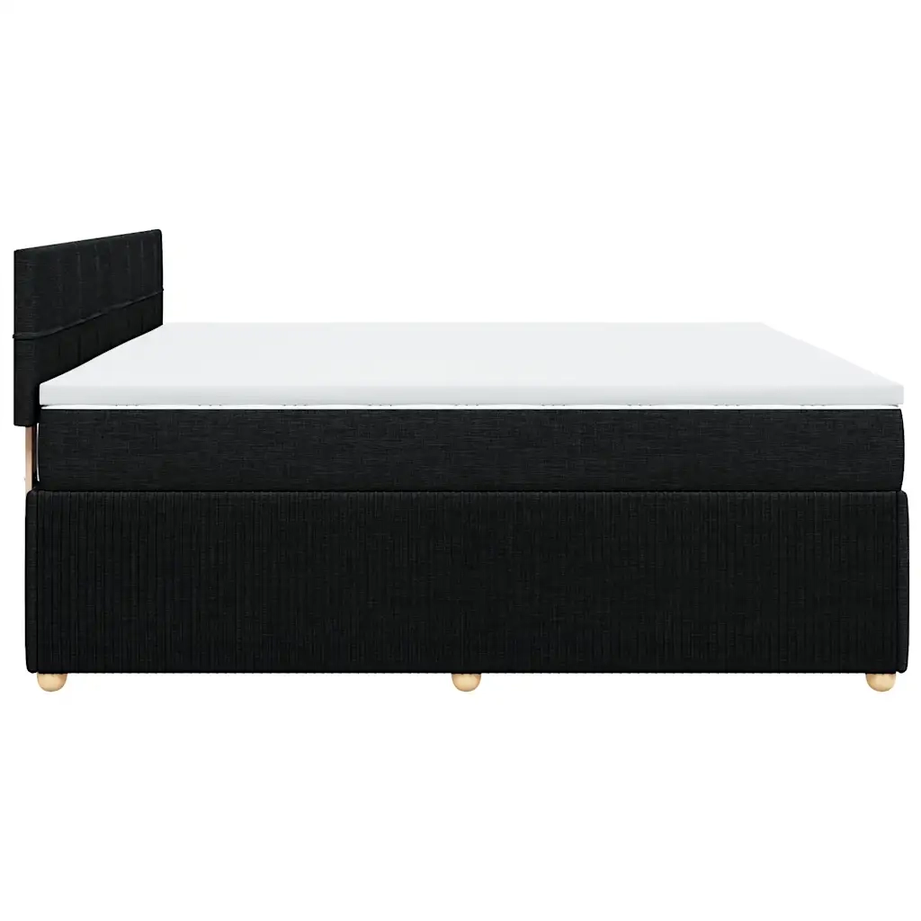 Giroletto a Molle con Materasso Nero 180x200 cm in Tessuto