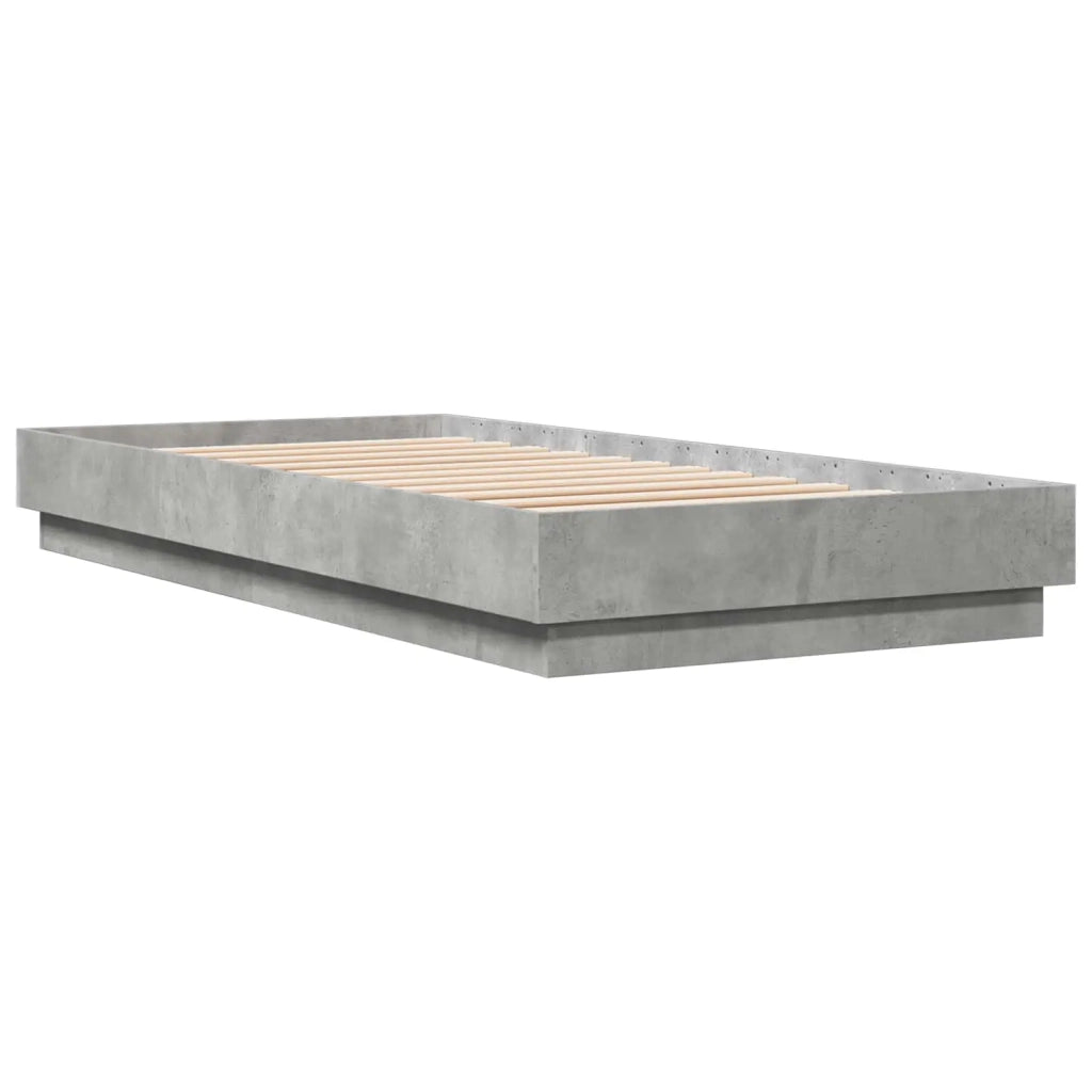 Letto con LED Grigio Cemento 80 x 200 cm Legno ingegnerizzato 8009008