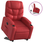 Poltrona | Sedia Relax Alzapersona Reclinabile Rosso in Similpelle