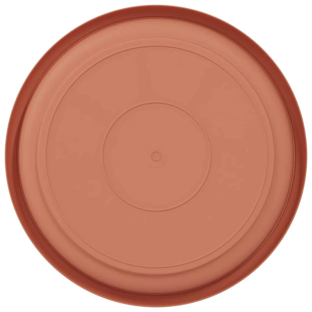 Set di 24 vassoi rotondi leggeri per fiori 14 x 14 x 2 cm in plastica rosso mattone 02_0059347