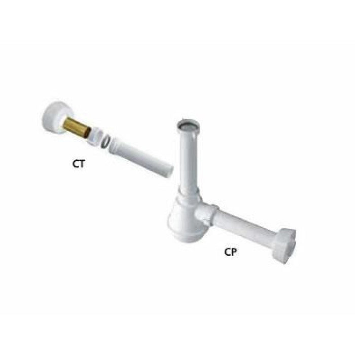 Sifone lavello fiasco 1 via senz a piletta con canotto ottone d.4