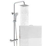 Colonna doccia con miscelatore termostatico, doccino rotondo 230x108mm con 3 modalità di getti, cromo