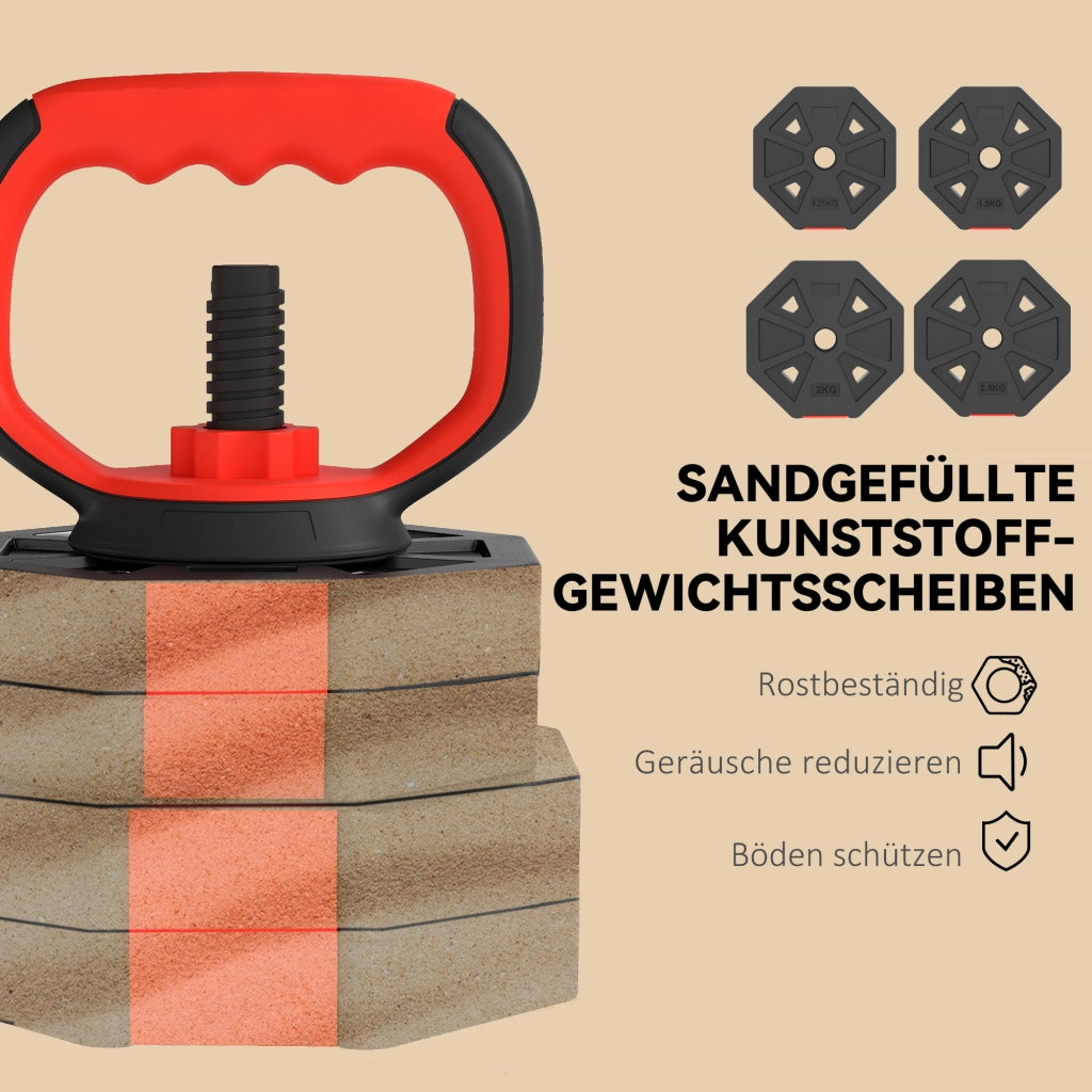 Set Manubri 6 in 1 Regolabili ¨C Xylo ¨C 30 kg con Bilanciere per Allenamento a Casa