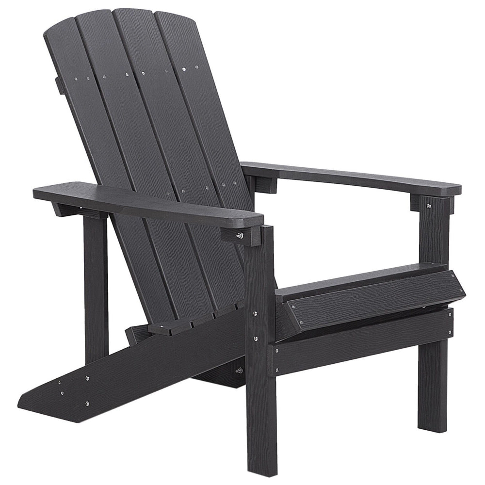 Sedia da giardino in plastica grigio scuro in legno resistente agli agenti atmosferici in stile moderno