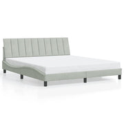 Letto matrimoniale | Letto per adulti | Giroletto senza Materasso Hanko Grigio Chiaro 180x200 cm Velluto