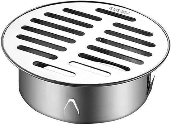 Sistemazione di Scarico per Pianerottolo 75 mm - Bocchetta di Scarico in Acciaio Inossidabile - Filtro Rimovibile - Adatto per Balcone/Terrazzo - Alta Qualità - Prevenzione di Blocco