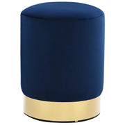 Sgabello Blu e Oro in Velluto 28 x 36 cm 249833