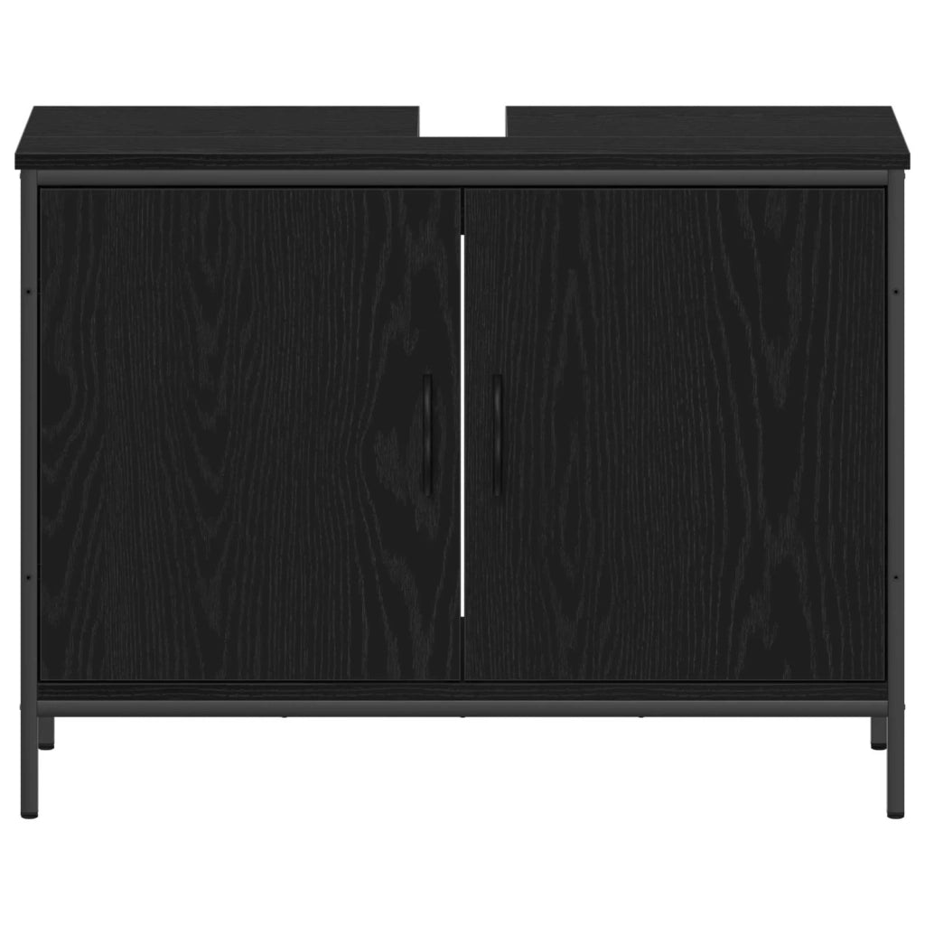 Set di mobili per il bagno 4 pcs Nero Legno multistrato 3334433