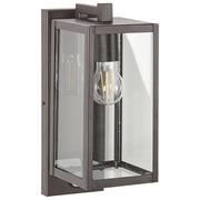 Lampada da parete esterna in metallo nero e vetro con sensore di movimento 33 cm stile moderno giardino