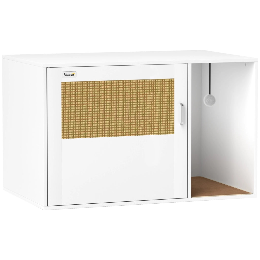 Mobile per gatti con lettiera e tiragraffi ¨C zephmum ¨C bianco 80x50x50 cm