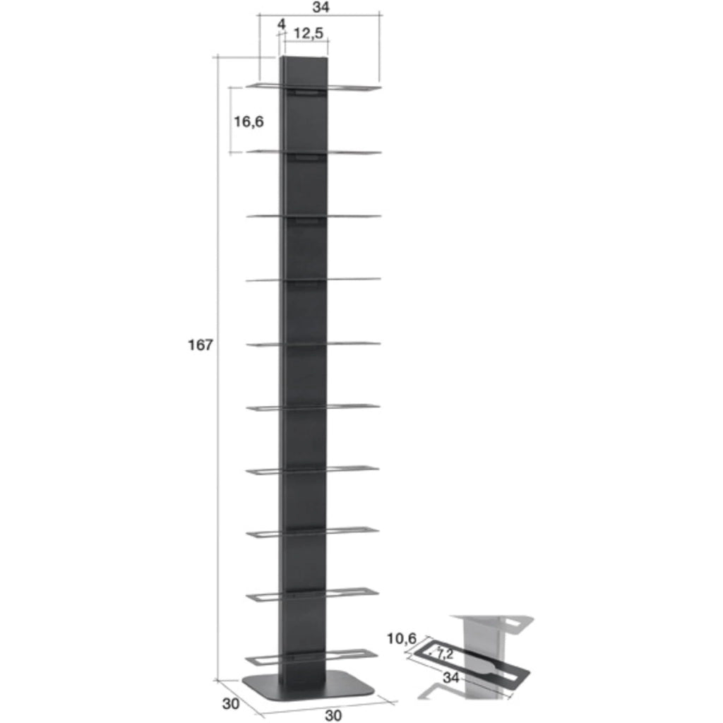 ALUBOX DEMETRA Libreria Da Parete In Alluminio E Lamiera Zincata 83,5X23X21 Cm Libreria Sospesa 6,6 Kg Con 5 Mensole Libri 17x23 Cm Libreria Salvaspazio Con Inserti A L E Attrezzatura COLORE: RUGGINE