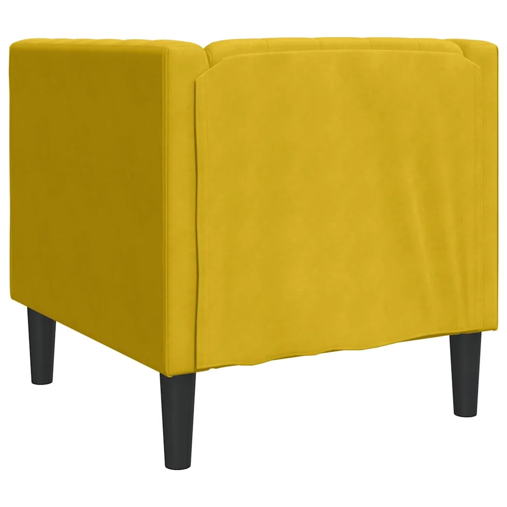 Divano Sedia-Poltrona Chesterfield Gialla in Velluto