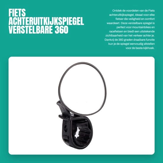Specchio retrovisore per bicicletta - Regolabile 360 gradi - Facile da installare - Universale - Adatto per mountain bike e bicicletta da corsa
