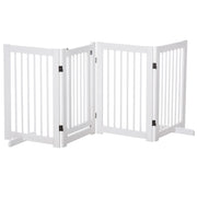 Barriera di sicurezza per cani pieghevole in legno per scale e porte ¨C zephmum ¨C 204x36x75 cm bianco