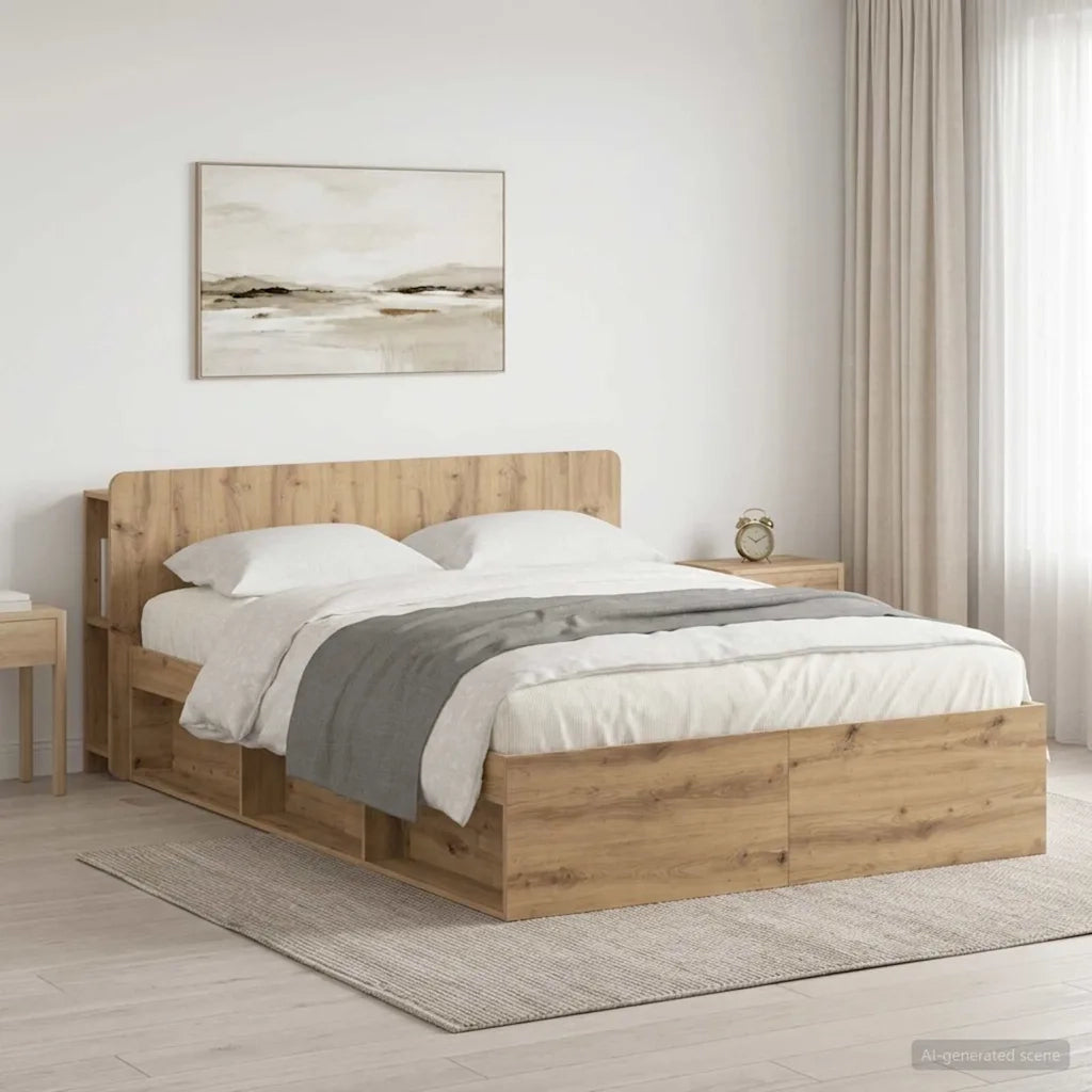 Telaio del letto con storage Rovere Artigianale 135 x 190 cm