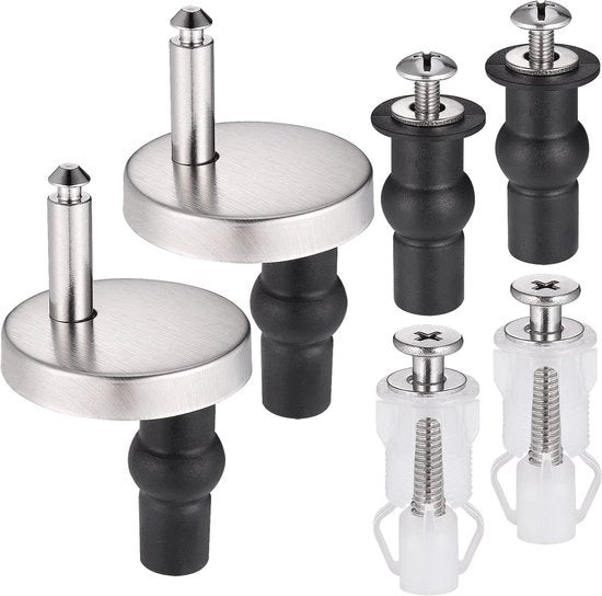 Fissaggio per WC 6 pezzi - viti/ghiaccio - acciaio inossidabile - resistente alla corrosione - robusto/duraturo - adatto per fori da 14-16 mm - fissaggio per vetrina di toilette