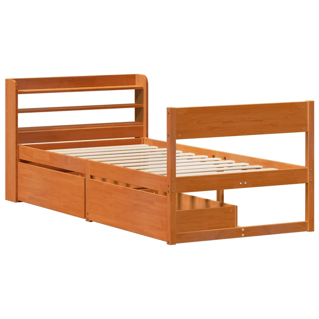 vidaXL Letto senza Materasso Marrone Cera 100x200 cm in Legno di Pino