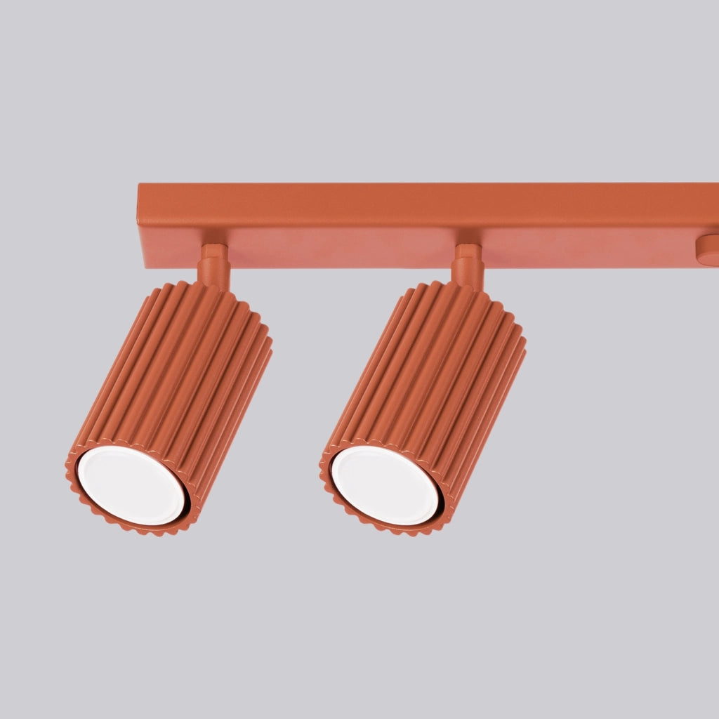 Plafoniera moderna ocra rossa 117 cm orientabile 6xGU10 Pure