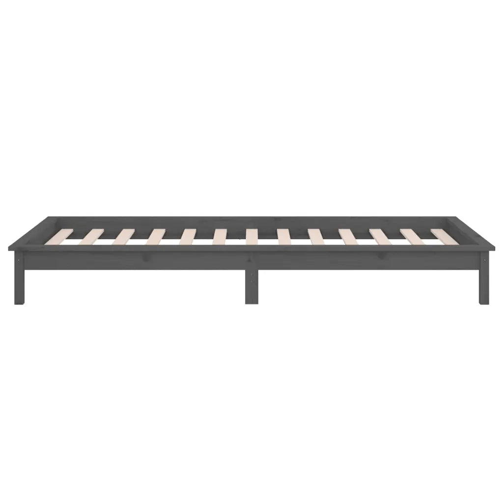 Giroletto con LED Grigio 90x190 cm 3FT Single in Legno Massello