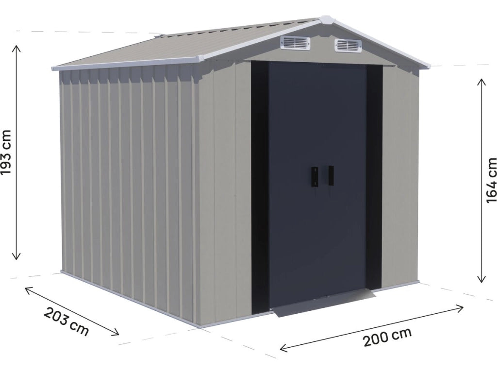 Casetta da giardino in metallo "Nebraska" - 4,12 m² - Grigio