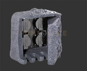 TORRETTA DA ESTERNO 4 ATTACCHI SHUKO EFFETTO PIETRA 20X19XH.20 IP44 COLORE GRIGIO