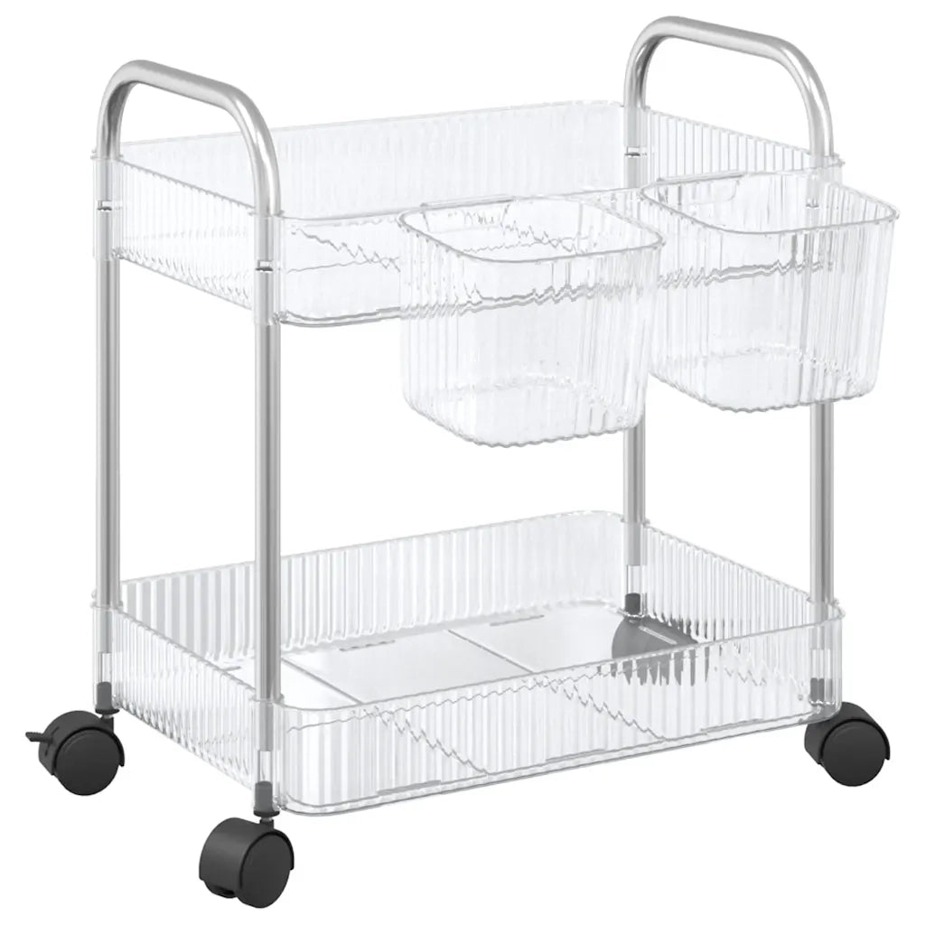 Carrello Portaoggetti a 2 Livelli 37x28x43,5 cm in Acrilico 4012376
