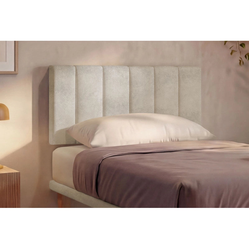 Letto imbottito Singolo 80x200 cm Vertical - Con rete,Microfibra,Sabbia