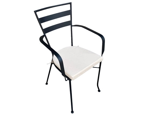 POLTRONA IN ACCIAIO CON CUSCINO INDIE NERE 52,5X50XH90 CM