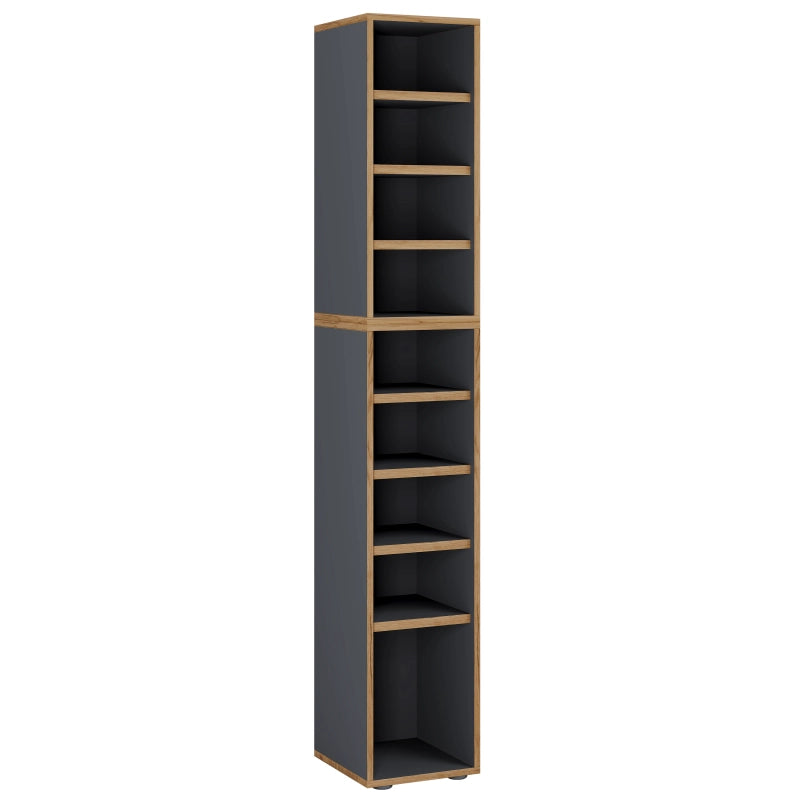 Super Scarpiera Legno H183 L30 P33 cm Armadio Porta Scarpe Salvaspazio con Ripiani Regolabili Colore Antracite