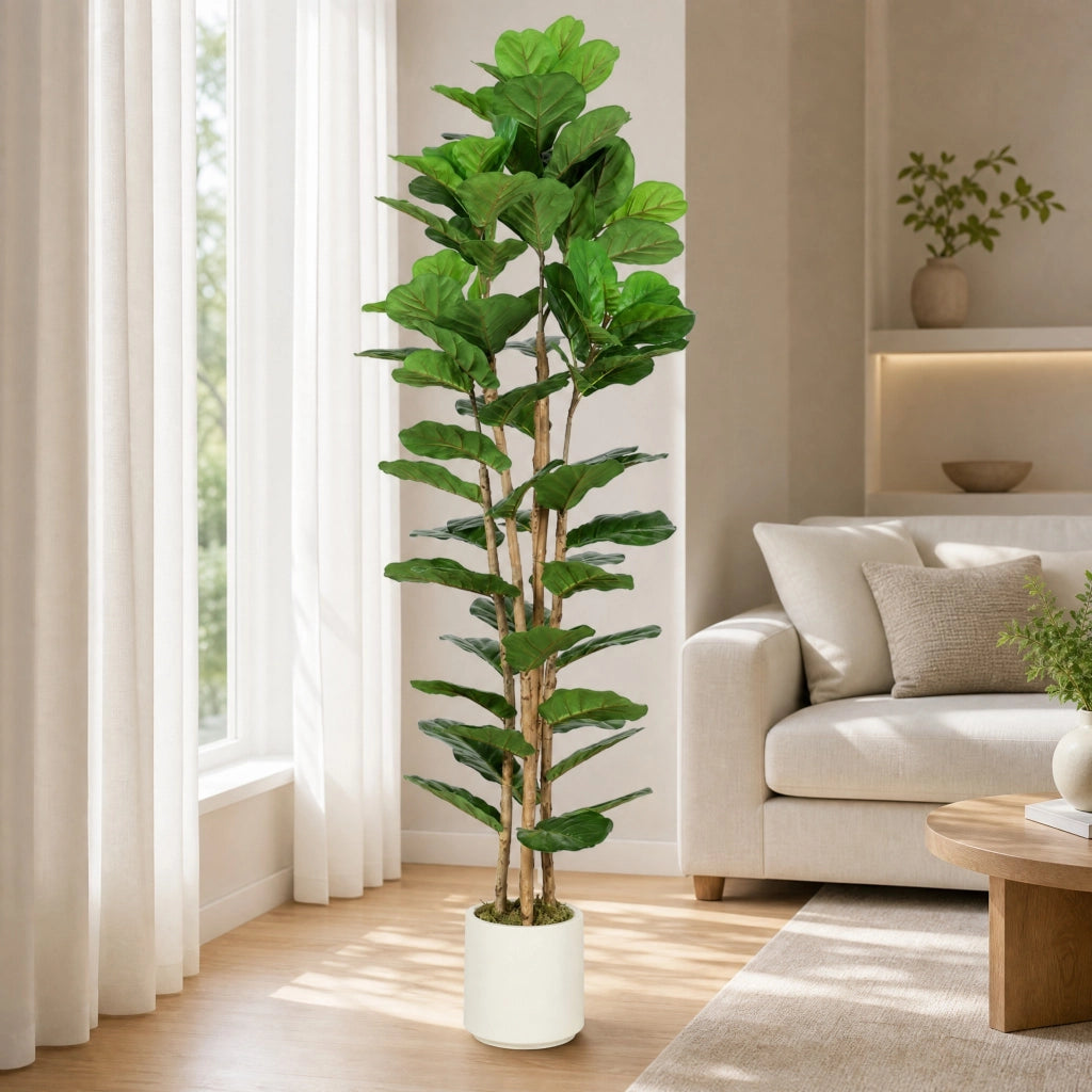 Ficus artificiale 55x55x180 cm ultra realistico in plastica verde