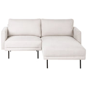 Divano angolare sinistro in poliestere beige 192 x 155 Divano a 2 posti imbottito con gambe in metallo, tessuto e schienale imbottito, moderno e minimalista
