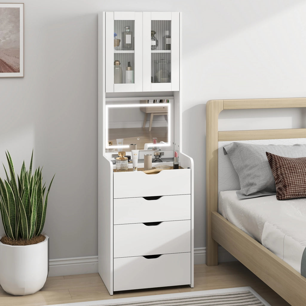 Toeletta Trucco con Specchio Illuminato ¨C zephmum ¨C Bianco