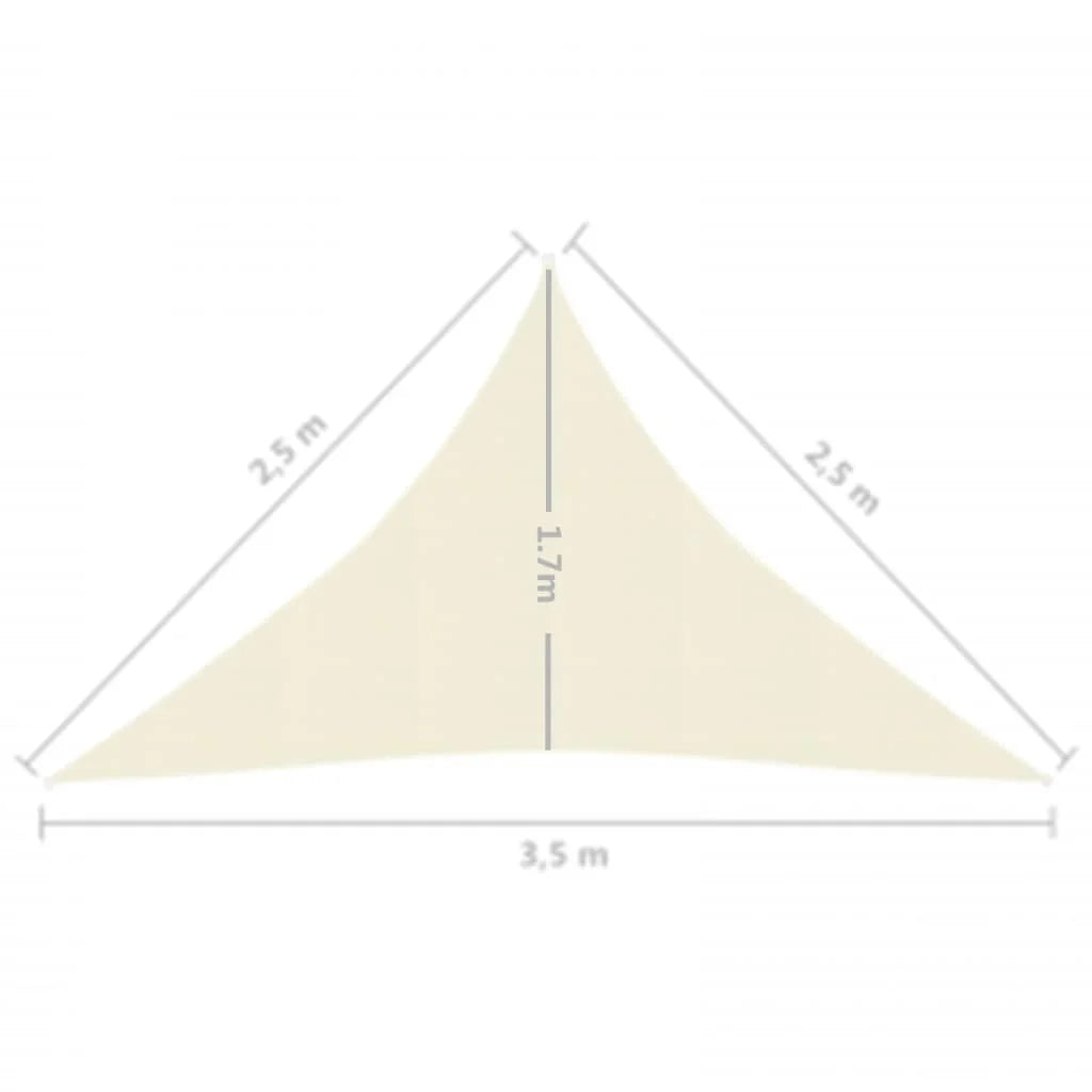 Vela ombreggiante 160 g/m² 2,5 x 2,5 x 3,5 m HDPE crema 02_0009064