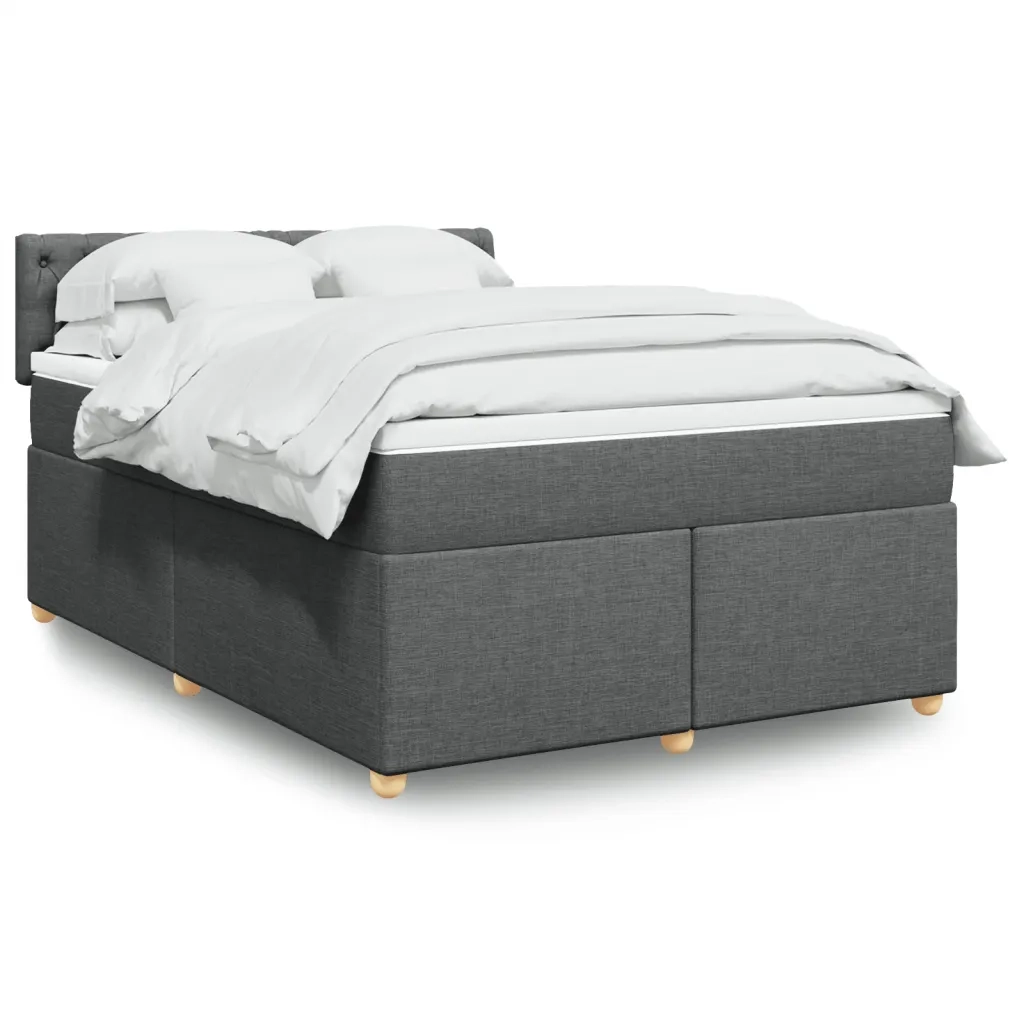 Giroletto a Molle con Materasso Grigio Scuro 140x200cm Tessuto 3289011