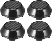 Centri ruote universali 4 pezzi - Nero - Altezza 26 mm - Diametro esterno 65 mm - Materiale in plastica resistente - Centri ruota